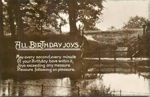 All Birthday Joys greetings postcard