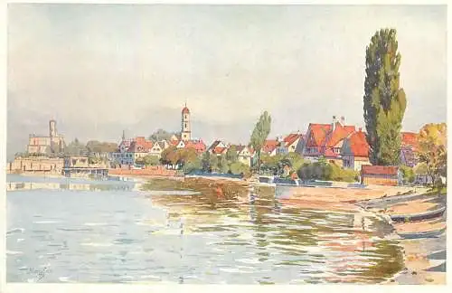 Allemagne Landschaft AK Langenargen am Bodensee Schloss Montfort