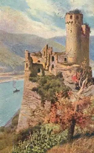 Allemagne Landschaft AK Rhine castle