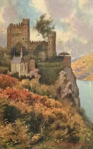 Allemagne Landschaft AK Rhine castle