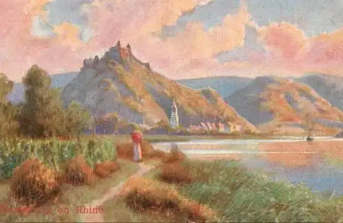 Allemagne Landschaft AK Marburg on Rhine