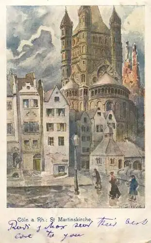Allemagne Landschaft AK Koln am Rhein St. Martinskirche