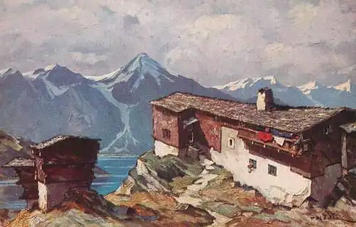 Allemagne Landschaft AK chalet in mountain