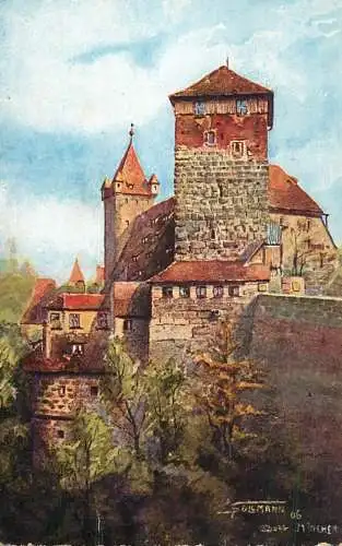 Allemagne Landschaft AK Nurnberg tower