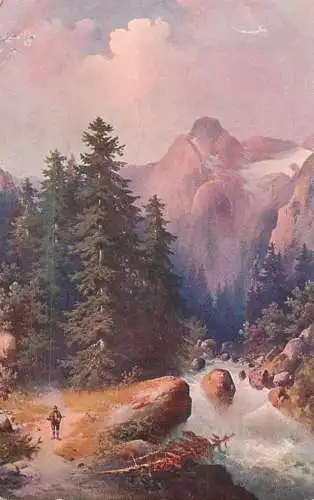 Allemagne Landschaft AK hunter in nature