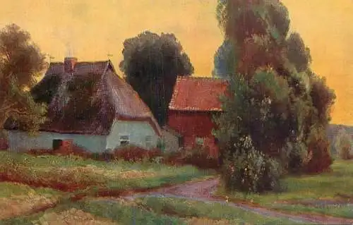 Allemagne Landschaft AK village scene
