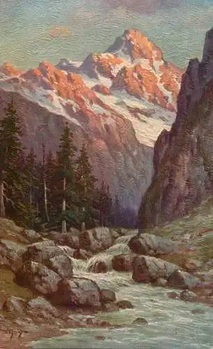 Allemagne Landschaft AK Gletscherbach glacier brook