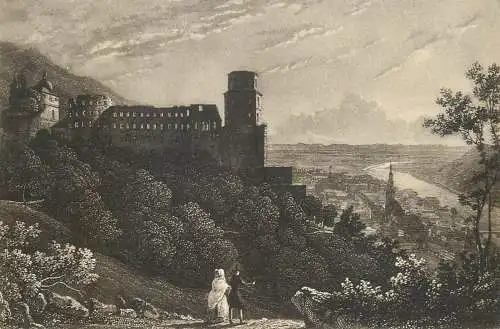 Allemagne Landschaft AK Heidelberg castle