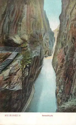 Allemagne Landschaft AK Meiringen Aareschlucht