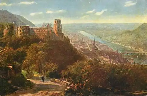 Allemagne Landschaft AK Heidelberg castle