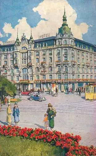 Allemagne Landschaft AK K. Fahrig's Hotel Bristol Frankfurt