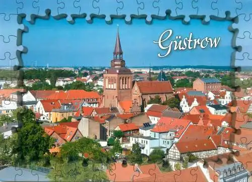 Germany Gustrow Blick uber den Ort souvenir