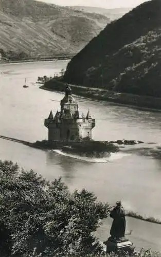 Germany Kaub am Rhein Blucherdenkmal und Pfalz