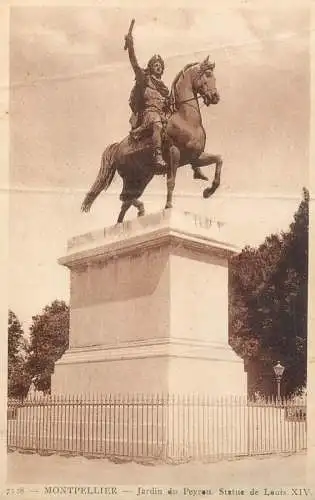 France Montpellier (Herault) Jardin du Peyrou Statue de Louis XIV