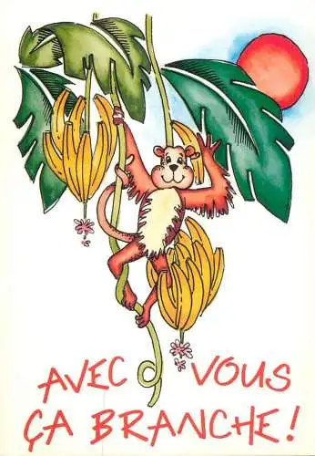 Animals apes monkeys banana tree