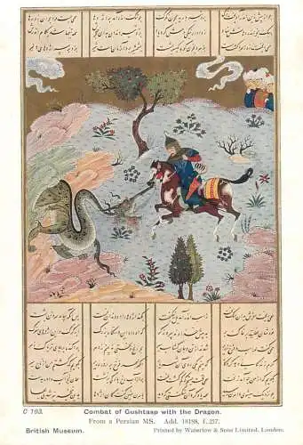 Combat of Gushtasp with the Dragon