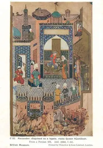 Alexander, disguised as a legate, visit Queen Nushabah