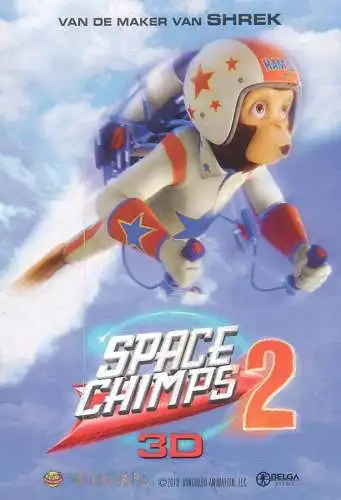 Space Chimps 2 movie poster advertising postcard