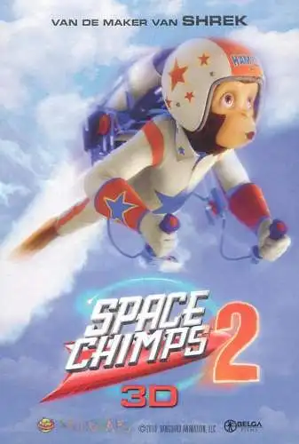 Space Chimps 2 movie poster advertising postcard