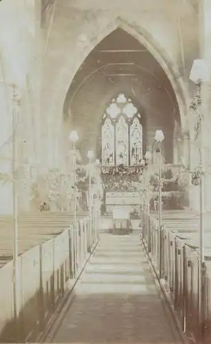 Church interior to identify photographic postcard