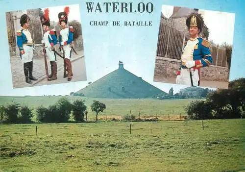 Belgium Waterloo battlefield and soldiers in uniform