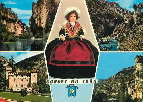 France Gorges du Tarn different sights and doll in typical folk costume