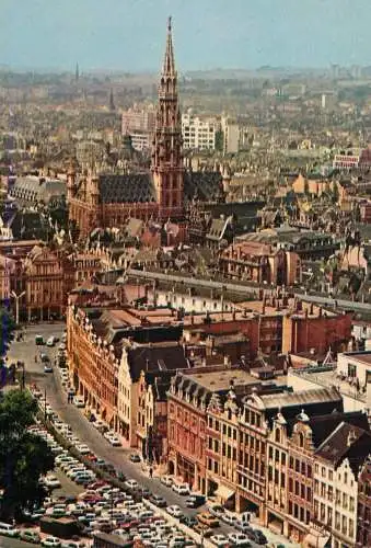 Belgium Bruxelles Town Hall and cityscape panorama
