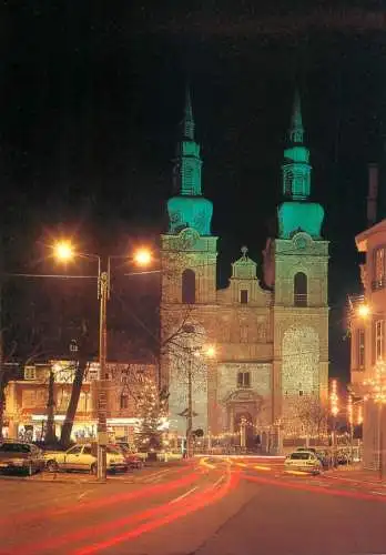Belgium Eupen Saint Nikolaus Kirche bei Nacht