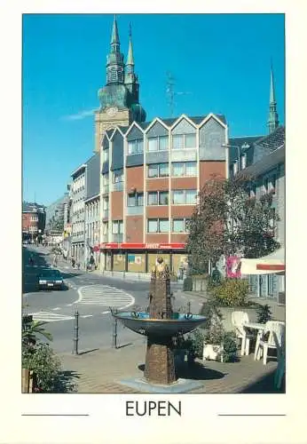 Belgium Eupen Kirchstrasse und Eureigobrunnen