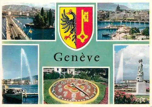 Switzerland souvenir de Geneve different views & Coat of Arms