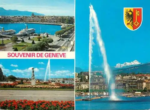 Switzerland souvenir de Geneve several views & Coat of Arms
