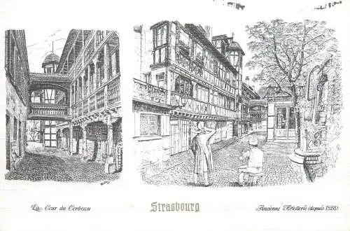 France Strasbourg Bas-Rhin Alsace La Cour du Corbeau & Ancienne Hotellerie multi view artwork