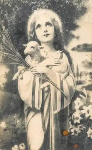 Religious scene Easter lamb