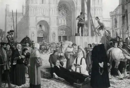 Reading museum fine art postcard - The martyrdom of Hugh Faringdon - H. Morley