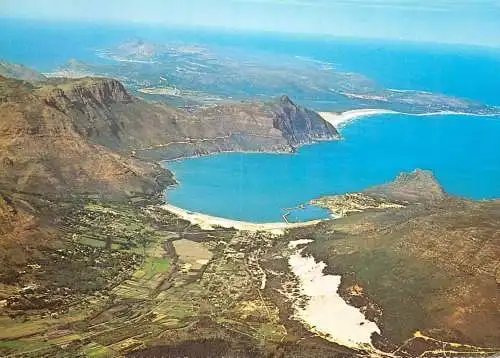 South Africa Cape Hout Bay harbour with Long Beach aerial view