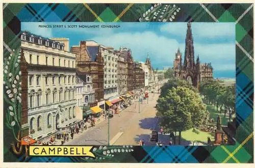 Scotland Edinburgh Princess Street & Scott Monument Campbell souvenir