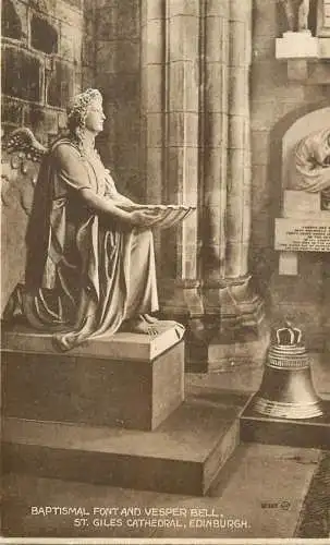 Scotland Edinburgh St Giles Cathedral Baptismal Font & Vespar