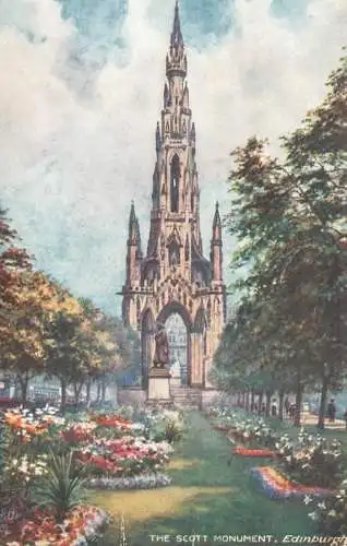 Scotland Edinburgh Scott Monument "Oilette"  Raphael Tuck & Sons' Postcard