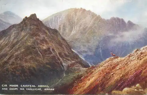 Scotland Arran Cir Mhor Caisteal Abhail and Ceum Na Callicare Brian Gerald watercolour