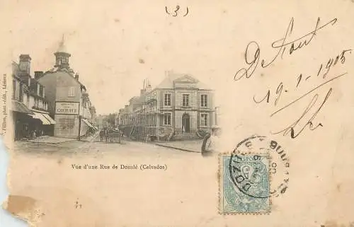 France carte postale defectueuse Calvados rue de Dozule