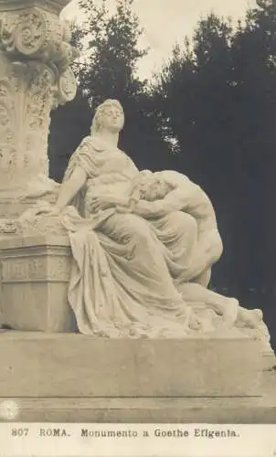 Italia Roma cartolina vera fotografia monument Goethe Efigenia