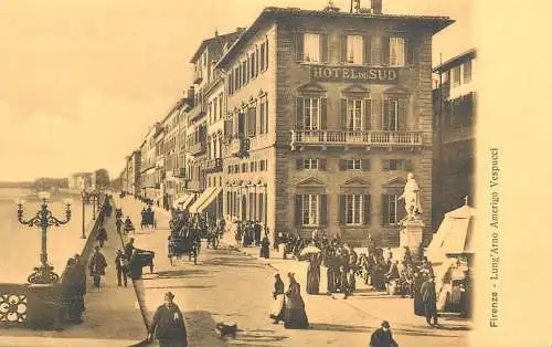 Italy Florence lung Arno Amerigo Vespucci
