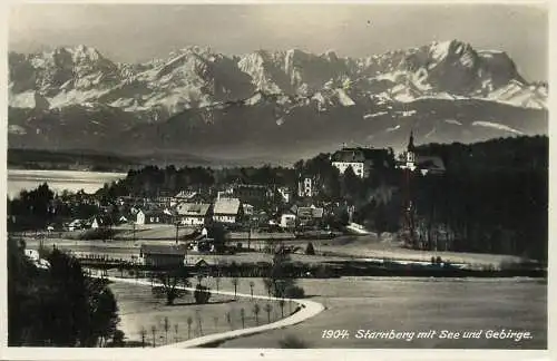 Germany Starnberg mit See und Gebirge