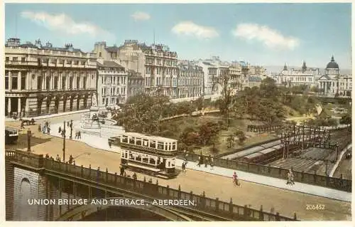United Kingdom Scotland Aberdeen union bridge double decker tram