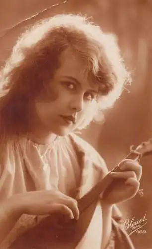 Beauty lady portrait mandolin