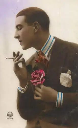 Fancy man cigarette smoker