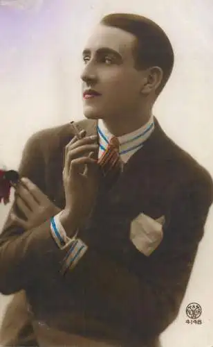 Fancy man smoking cigarette