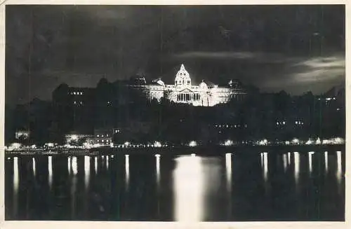 Hungary Budapest Royal Castle illuminated by night