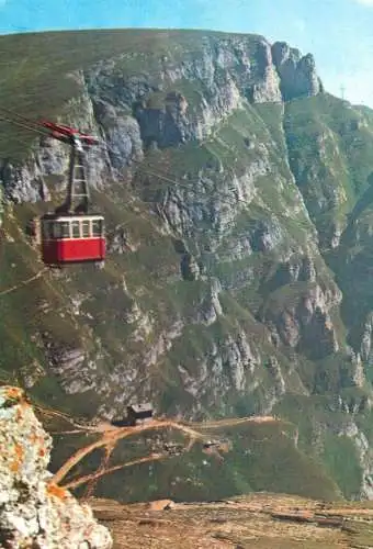 Romania Muntii Bucegi Cabana "Caraiman" telescaun aspect aerian