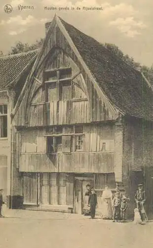 Belgium Yperen houten gevels in de Rijselstraat